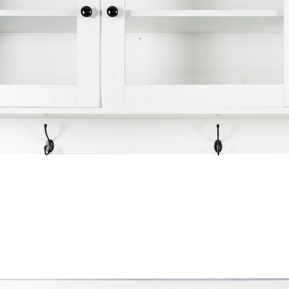 63'' Kitchen Pantry Cabinets with Microwave Shelf, Freestanding Pantr...