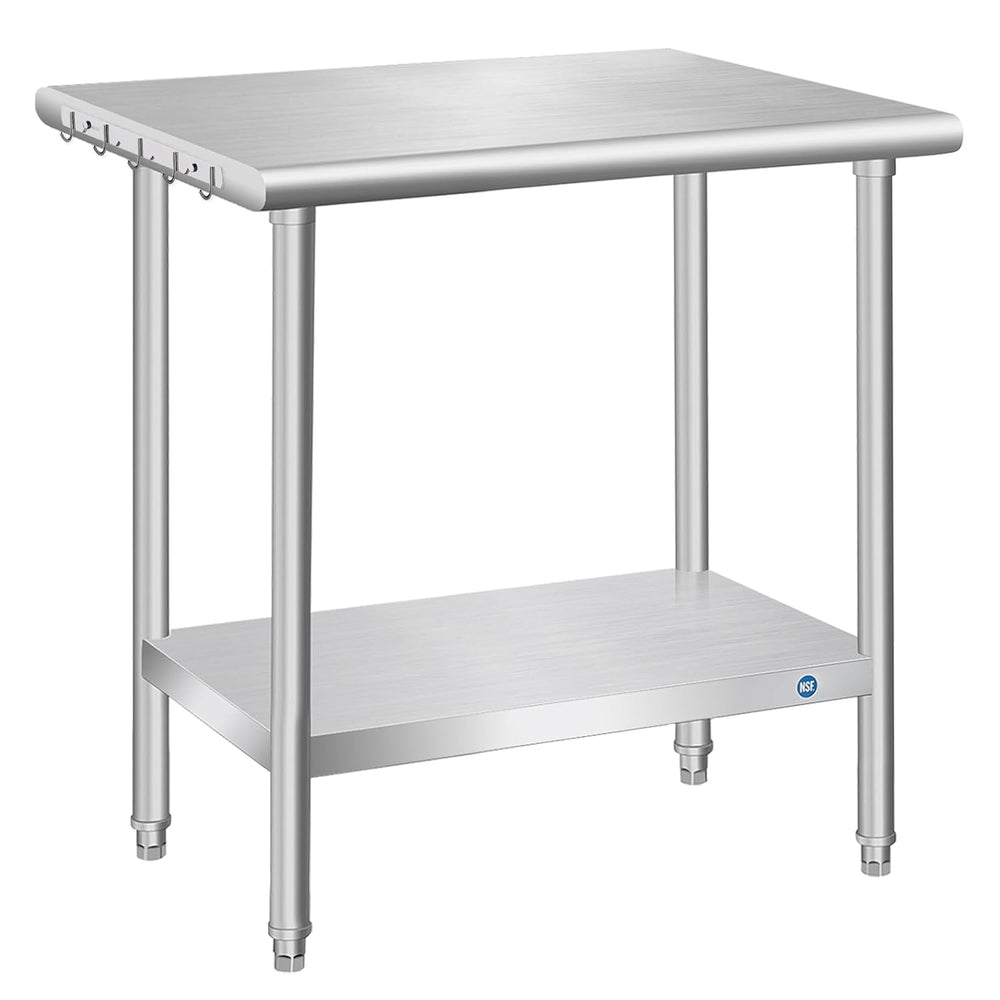 Stainless Steel Table Commercial Stainless Table for Prep & Work, 30 x 24...