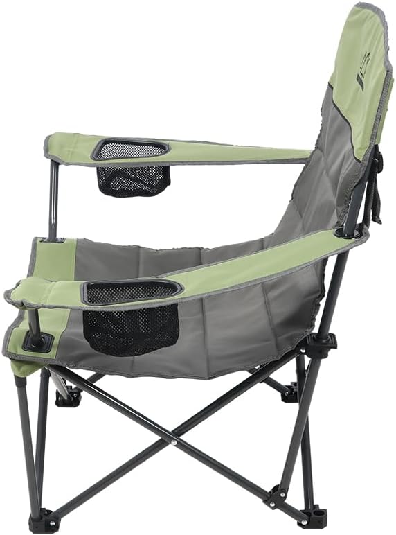 Quilted Double Camping Chair and Single Camping Chair with Padded Seat and Ba...