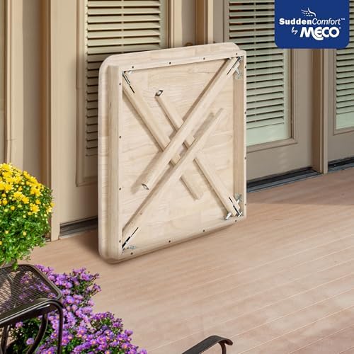 Stakmore Straight Edge Solid Wood Folding Card Table, Unfinished