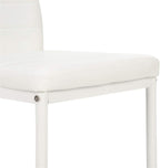 Karl home White Dining Chair Set of 6, Leather Dining Chairs with Curved Back & Foot Cap Protection for Dining Kitchen Living Room, 300lbs Capacity
