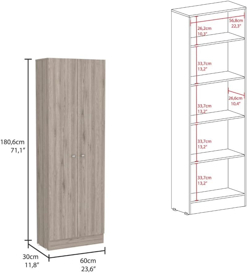 8-Shelf 2-Door Kitchen Island and Pantry Cabinet Set | Includes 8 shelves and...