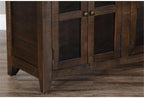 Pemberly Row 70" Dark Wood TV Stand Media Console Cabinet, Rustic Entertainment Center, for TVs up to 80" in Tobacco Leaf