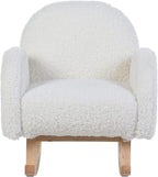 Reatowrol Childhome - Rocking Chair for Children - Super Soft Teddy Fabric, Antique White Natural 52 x 45 x 51 cm, Twin