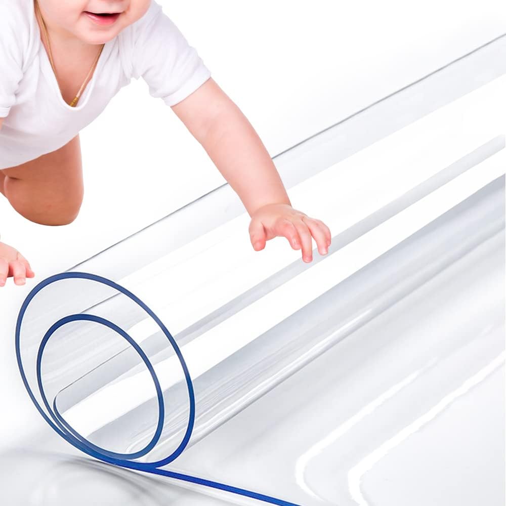 RostiKong 20 x 120 Inch Large Table Protector Clear Plastic Tablecloth Cover ...
