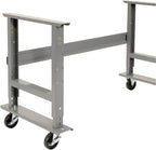 Global Industrial Mobile Adjustable Height Workbench, Maple Butcher Block Square Edge, 72" W x 30" D, Gray