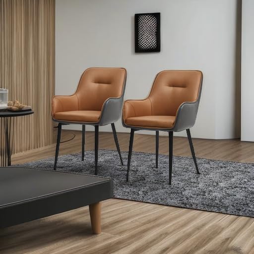 TUKAILAi Dining Chairs Set of 2, Faux Leather Dining Chairs with Arms, Uphols...
