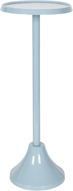 Kate and Laurel Sanzo Modern Round Metal Pedestal Drink Table, 9 x 9 x 23, Light Blue, Decorative Martini Table with Trumpet Base for Use as Indoor Plant Stand or Living Room Mini Table