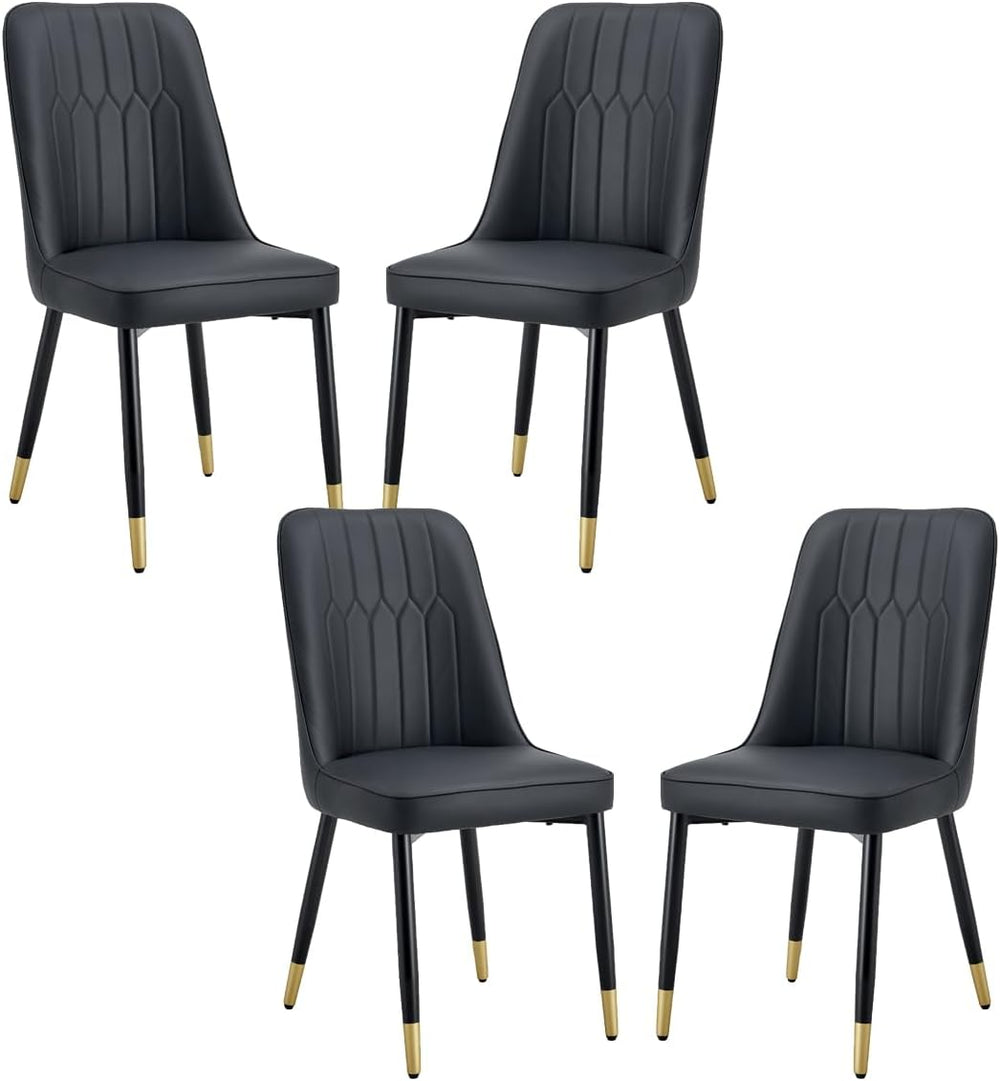 Dining Chairs Set of 4，Modern Dining Chairs | PU leather Backrest Cushions an...