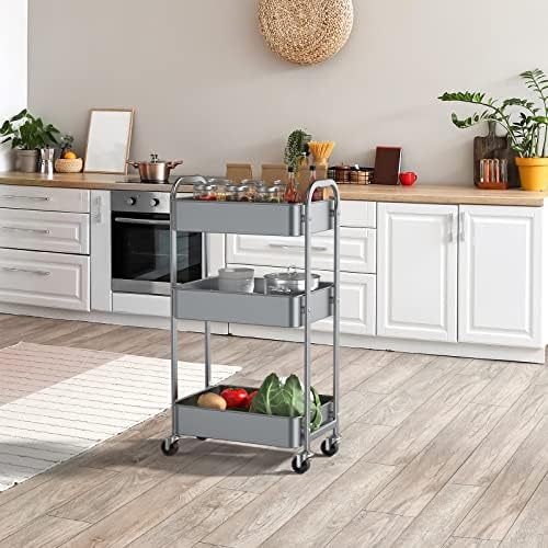 MAX Houser 3-Tier Rolling Utility Cart with Caster Wheels,Easy Assembly, for ...