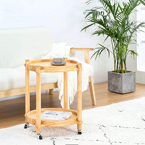 Telephone Table, Solid Wood Storage Rack，2-Tier Pallet Side Table，Outdoor &am...