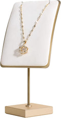 GemeShou White jewelry necklace display for sale, gold necklace and earring holder, velvet jewelry organizer necklace hanger【White】