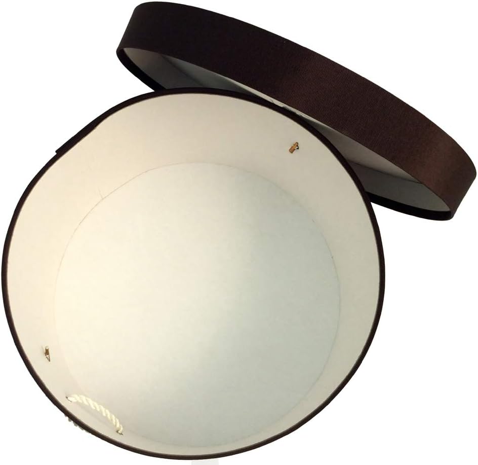 Sarah's Hat Boxes Classic Brown Hat Box – 21.5" x 11.5" (Dia. x Ht.) Handmade in USA – Odorless Non-Toxic Adhesive, Cording Handle – Premium Storage for Hats & Accessories