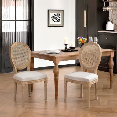 French Country Dining Chairs Set of 4,Farmhouse Upholstered Dining Room Chair...