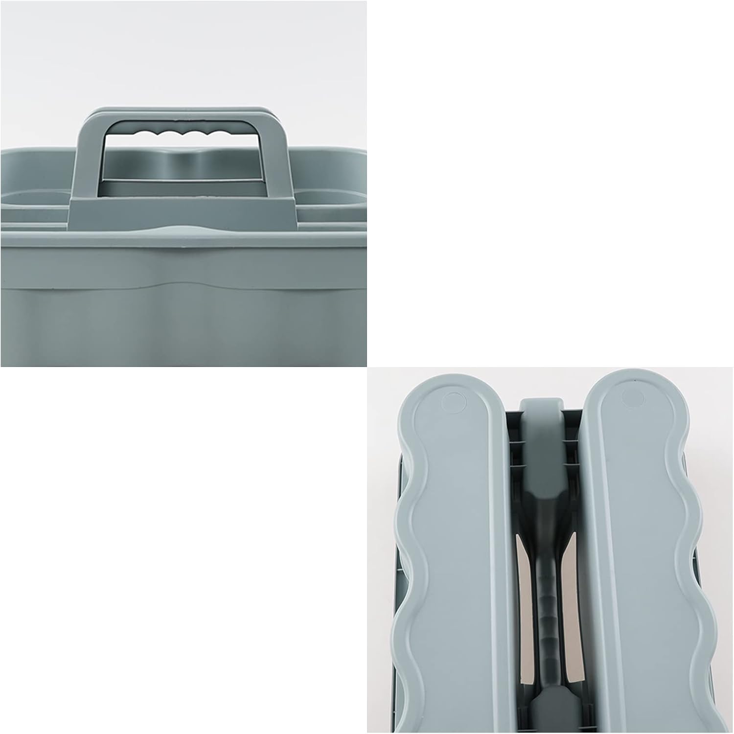 6-Pack Plastic Caddy for Cleaning Products, Caddy with Handle, Gray