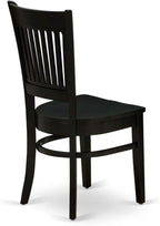 East West Furniture AMVA3-BLK-W 3 Piece Dining Table Set for Small Spaces Contains a Round Kitchen Table with Pedestal and 2 Dining Chairs, 36x36 Inch, Black