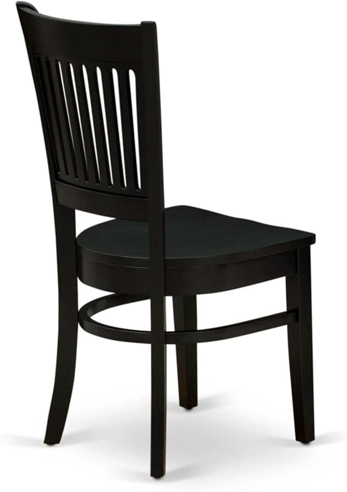 East West Furniture AMVA3-BLK-W 3 Piece Dining Table Set for Small Spaces Contains a Round Kitchen Table with Pedestal and 2 Dining Chairs, 36x36 Inch, Black