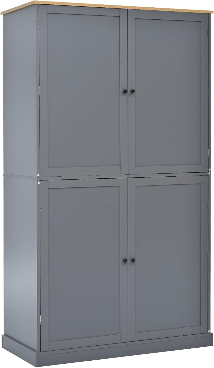 Linique 71.3" Kitchen Pantry with 2 Drawers, 2 Adjustable Shelves, 8 Doo...