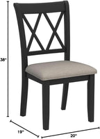 Roundhill Furniture Windvale Fabric Upholstered Dining Chair, Set of 2, Black