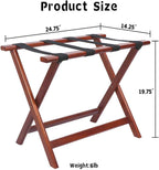 LZMS Walnut Wood Folding Luggage Rack 24.75" x 14.25" x 19.75",Luggage Stand for Guest Room,High-end Hotels, Resorts & Home | Premium Walnut Finish