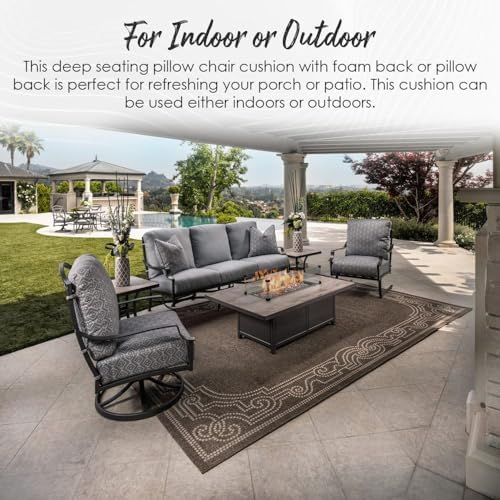 RSH DECOR: Deep Seating Chair Cushion Set | 24” x 24” Seat | All-Weather Spun...