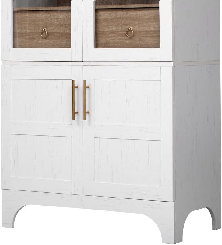 Polibi 71" Arched Pantry Cabinet with Adjustable Shelves - Farmhouse Sty...