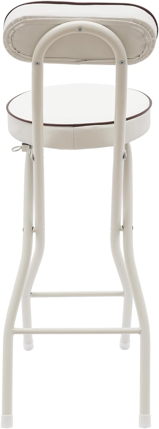 LOYALHEARTDY 2 Pcs Folding Stool, 25.6 in Cushioned Padded Folding Stool Port...