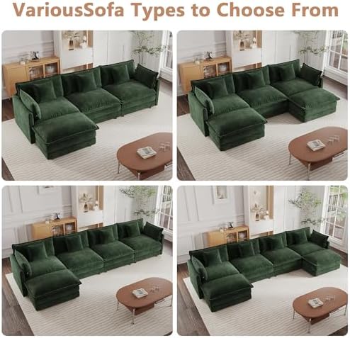 mikibama Modular Sectional Sofa, 111.5 Inch L Shaped Couch Set for Living Roo...