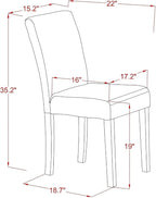 East West Furniture V677AB624-9 9 Piece Dining Set Includes a Rectangle Dining Room Table with V-Legs and 8 Black Color Linen Fabric Upholstered Parson Chairs, 40x72 Inch, Multi-Color