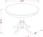 East West Furniture EDBU5-MAH-LC 5 Piece Counter Height Pub Set Includes a Round Dining Table with Pedestal and 4 Faux Leather Upholstered Kitchen Chairs, 30x30 Inch, Mahogany