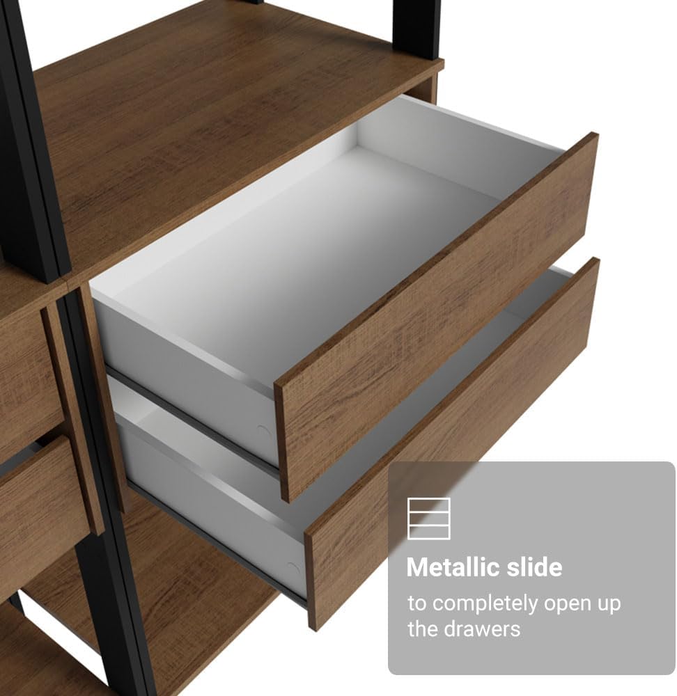 Madesa Kitchen Pantry Storage Rack with 4 Drawers, 5 Shelves and Hanging Spac...