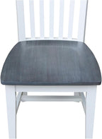 International Concepts Set of Two Tall Mission Chairs, White/Heather gray