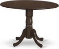 East West Furniture DLT-ESP-TP Dublin Modern Kitchen Table - a Round Dining Table Top with Dropleaf & Pedestal Base, 42x42 Inch, Espresso