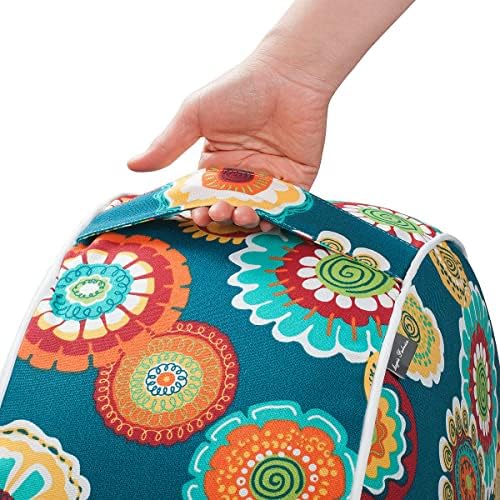 Magpie Fabrics Indoor/Outdoor Inflatable Stool Ottoman Pouf, Water Repellent ...