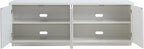Henn&Hart Fluted TV Stand for TVs up to 75" with 2 Concealed Ribbed Storage Cabinets and Adjustable Shelves for Living Room, Family Room, or Office, Cloud White