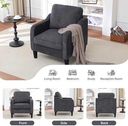 Accent Chair for Living Room, Mid Century Modern Reading Chair for Bedroom, U...