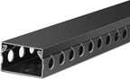 ZhiYo Cable Raceway 156in(4X L39in), Server Rack Cable Management Under Desk Cord Organizer, Electrical Safe PVC Cable Channel Open Slot Wire Raceway for Network/PC/TVs, Wire Duct H1 x W1.6in Black