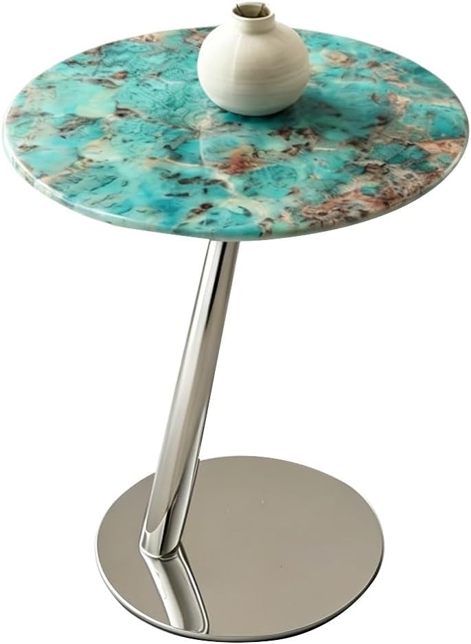 Round Marble Side Table – Modern Minimalist & Luxe Style – Suitable for L...