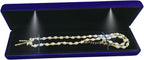 GBYAN Velvet Chain Necklace Box with LED Light, Long Bracelet Storage Case, Jewelry Display Gift Box for Engagement, Anniversary,Wedding and Birthday,Blue