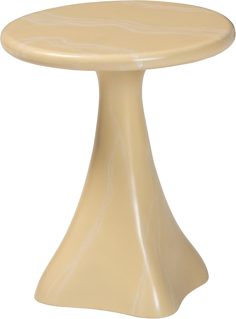 Bali & pari Aponi Marbled Resin End Table - Sculptural Side Table with Ro...