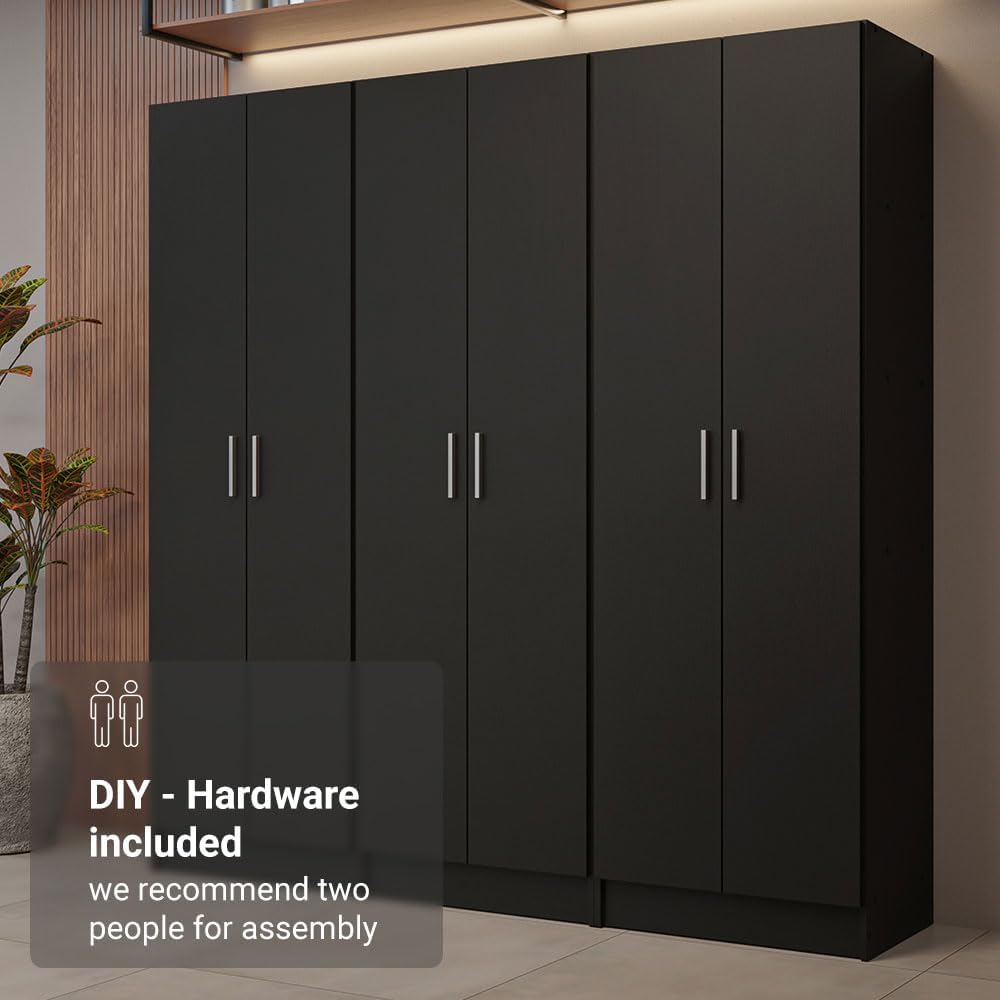 Madesa Kitchen Set 3 Pantry Storage Cabinet with 15 Utility Shelves 71'L ...