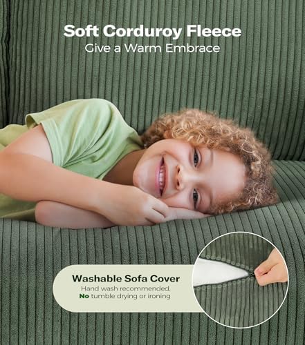 Welzona Loveseat, 51" Small Couch, Corduroy Love Seat, Small Loveseat So...