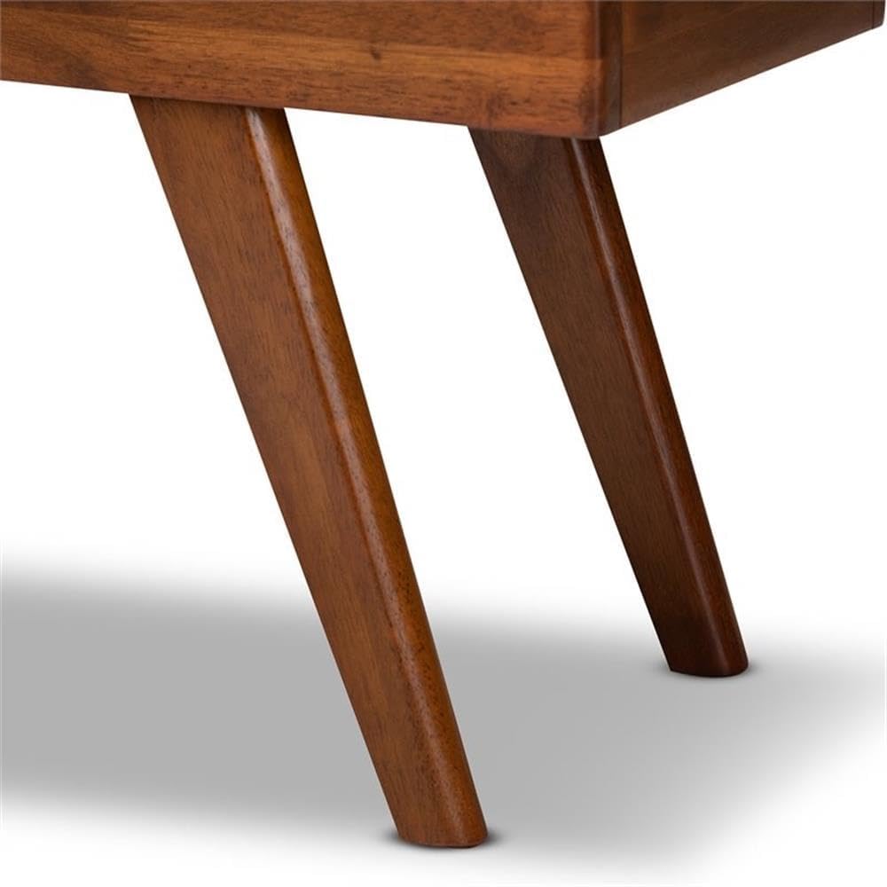 Baxton Studio Alona Mid-Century Modern Light Grey Fabric Upholstered Wood Din...