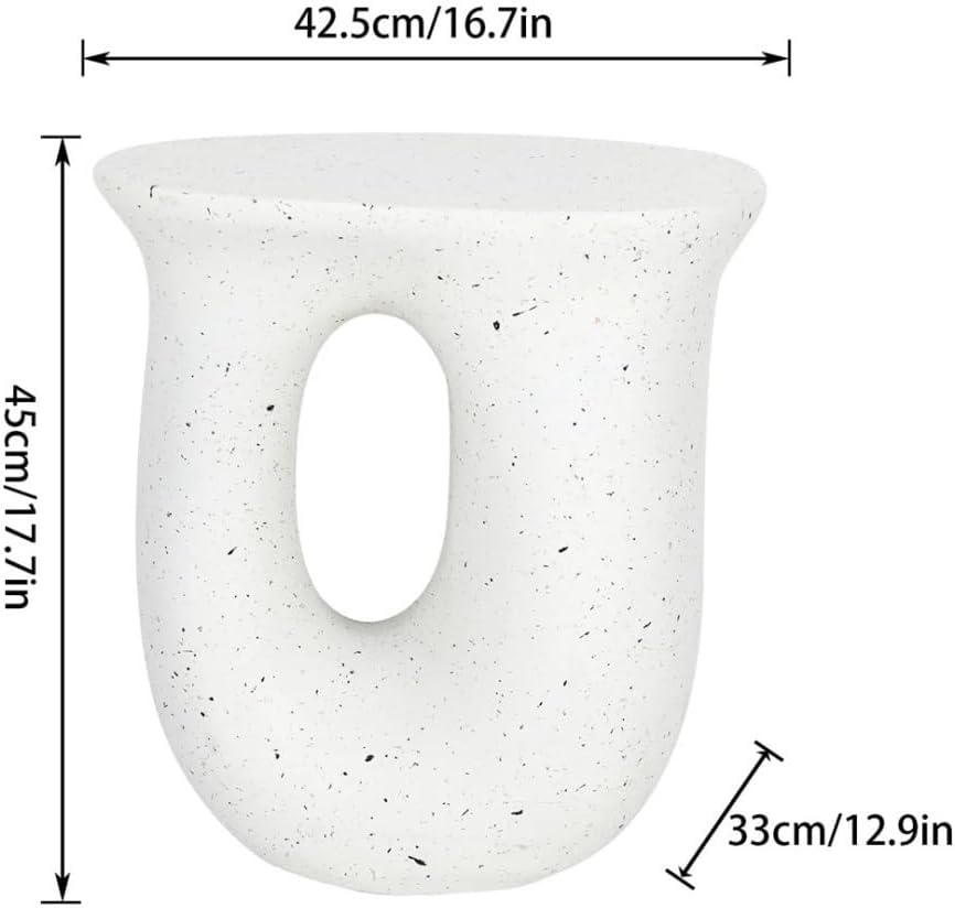 End Tables U-Shaped Geometric Concrete Decorative Table for Indoor and Outdoo...