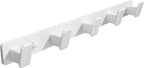 White Coat Rack Wall Hooks for Hanging Heavy Duty Door Hooks with 5 Hooks Key Holder for Wall Hat Rack for Entrance Coat Hook