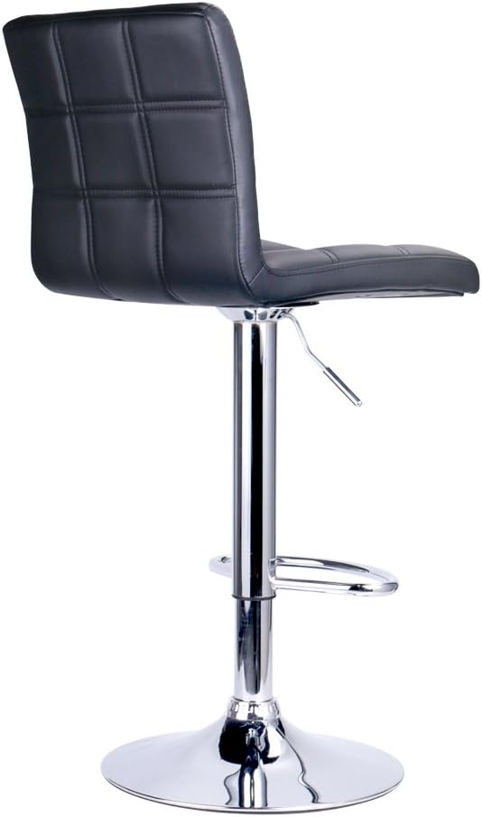 Leopard Modern Square PU Leather Adjustable Bar Stools with Back, Square Back...