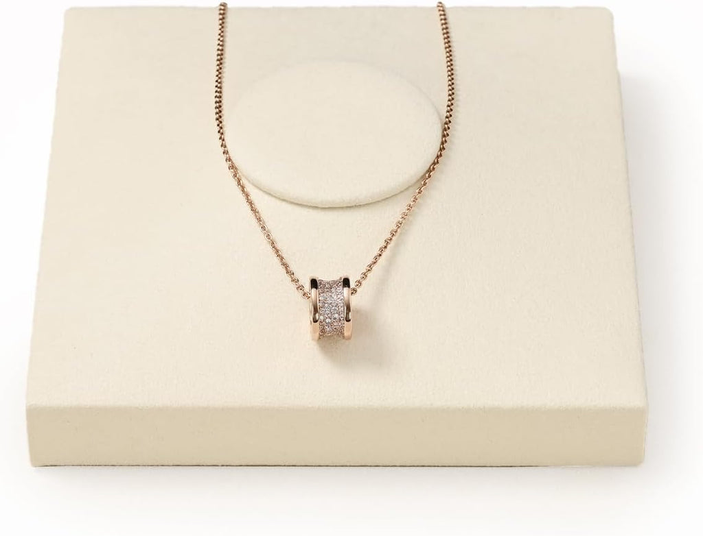 Oirlv Microfiber Jewelry Display Tray Necklace Display Stand Necklace Holder(Beige)