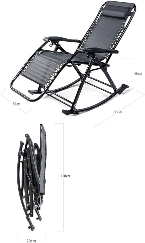 Gravity Sun Loungers Portable Outdoor Indoor Patio Seating Garden Rocking Chair Folding Lounge Adjustable(A+Cushion a)