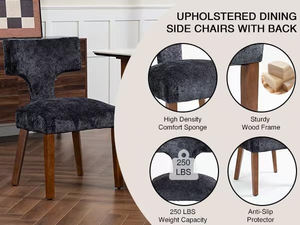 Soft Padded Dining Chairs Set of 4, Modern Farmhouse Upholstered Chairs with ...