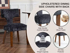 Soft Padded Dining Chairs Set of 4, Modern Farmhouse Upholstered Chairs with Linen Fabric & Rubber Wood Legs, Ergonomic Armless Seats for Dining Room Kitchen Living Room (Gray)
